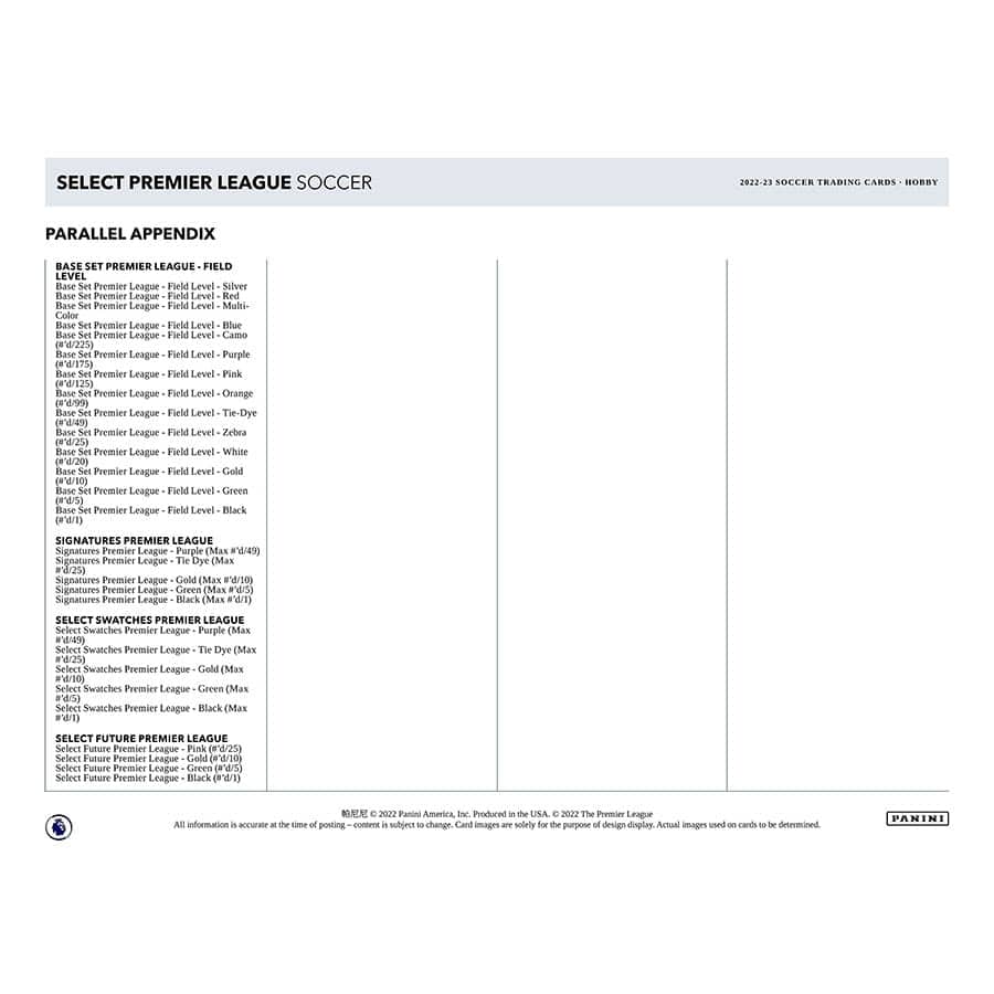 2022/23 Panini Select Premier League Soccer (Fußball) Hobby Box