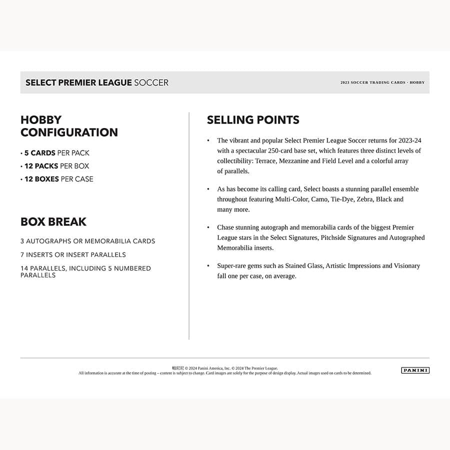 2023/24 Panini Select Premier League Soccer (Fußball) Hobby Box