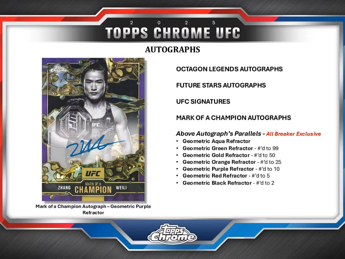 2025 Topps Chrome UFC Breaker Delight Box