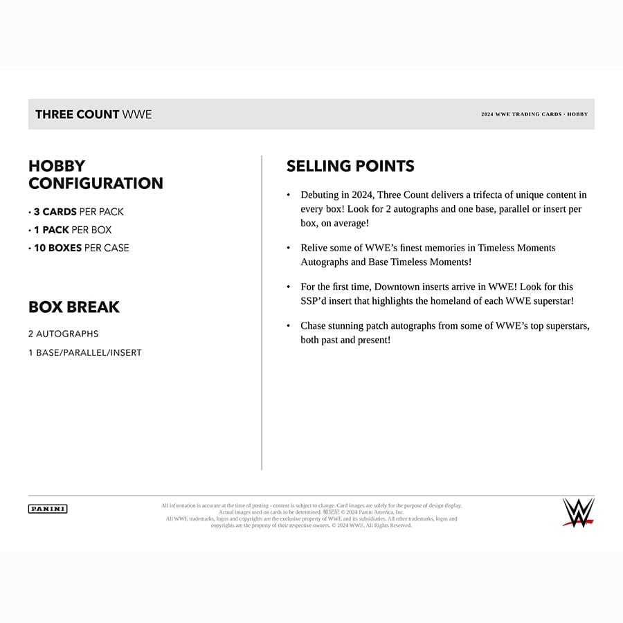 2024 Panini Three Count WWE Wrestling Hobby Box