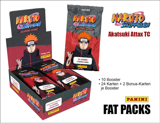 Naruto Shippuden Akatsuki Attax TC – FAT PACK 10er DISPLAY