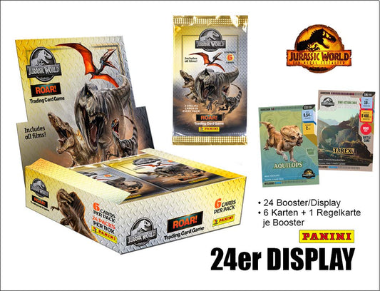 Jurassic World Roar! Trading Cards – 24er DISPLAY