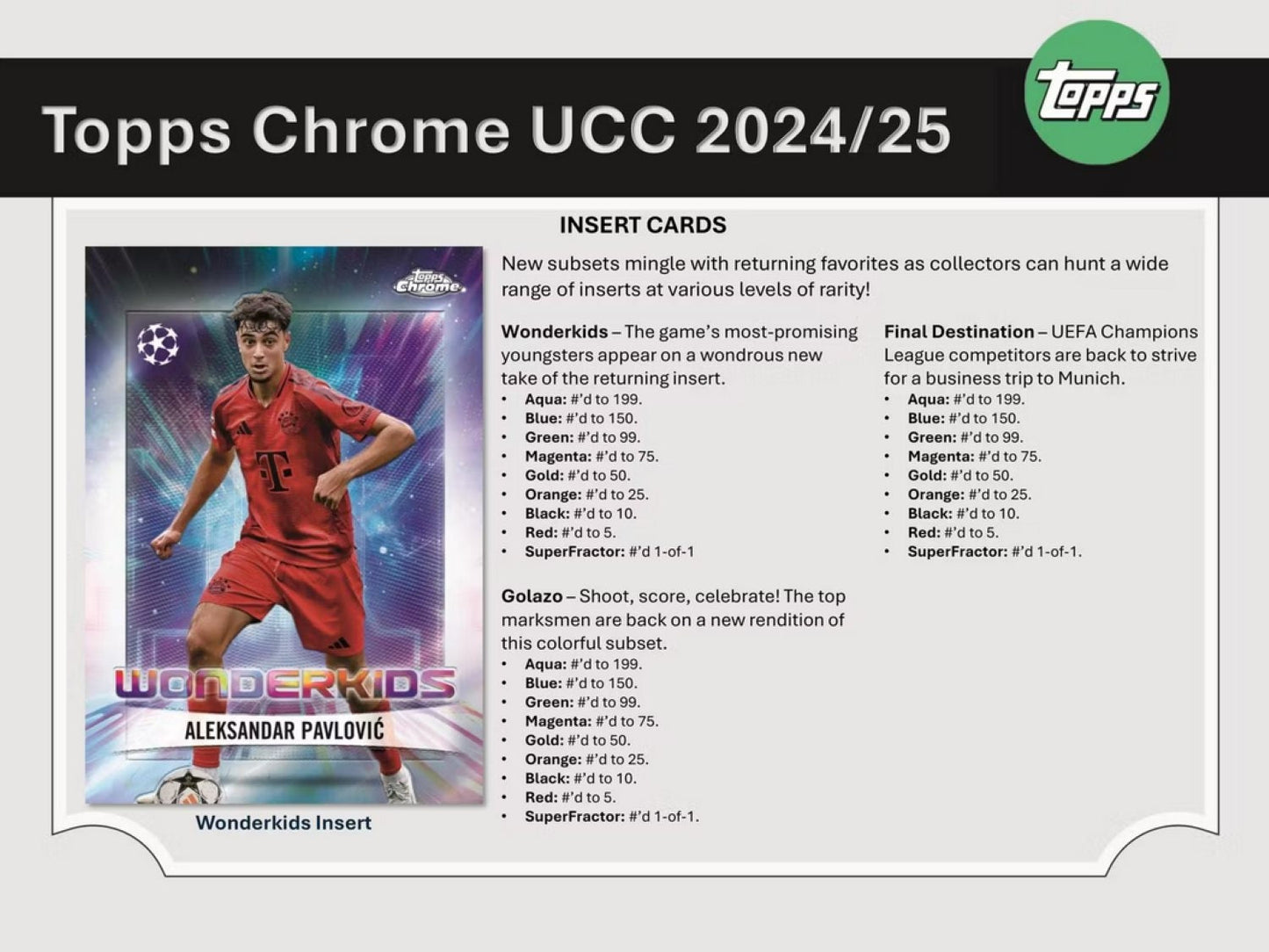 2024/25 Topps Chrome UEFA Club Competitions Soccer (Fußball) Blaster Box