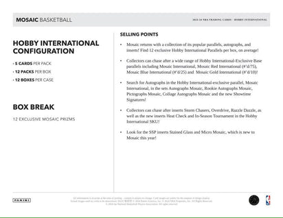 2023/24 Panini Mosaic Basketball NBA International Hobby Box