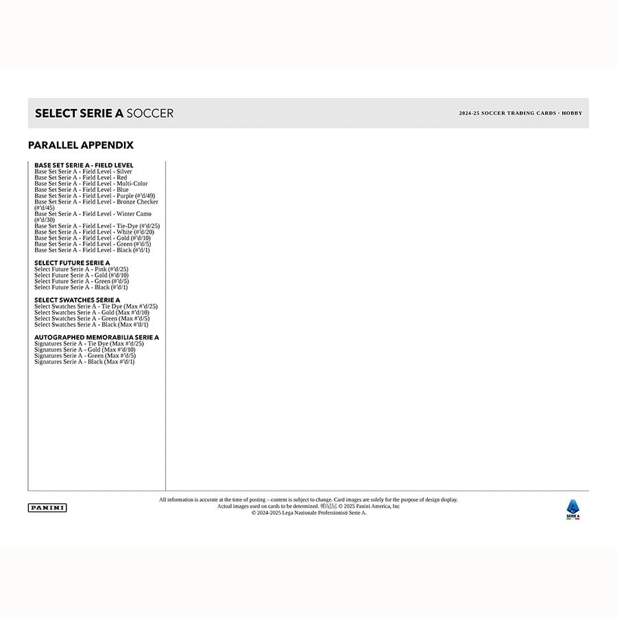 2024/25 Panini Select Serie A Soccer (Fußball) Hobby Box