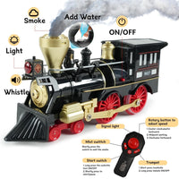 JUGAAD LIFE Train Set Electric Train Toy for Boys Girls with Adjustable Speed Remote Control, Smokes, Lights & Sound, Birthday Gifts for Kids 3-8 Years Old
