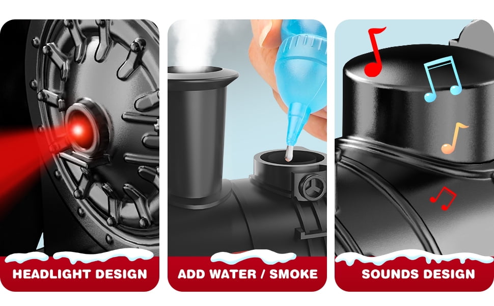 Flooyes Electric Train Sets With light-up carriages, Train Toys With figure-eight track, Birthday Gifts For Boys Girls Red