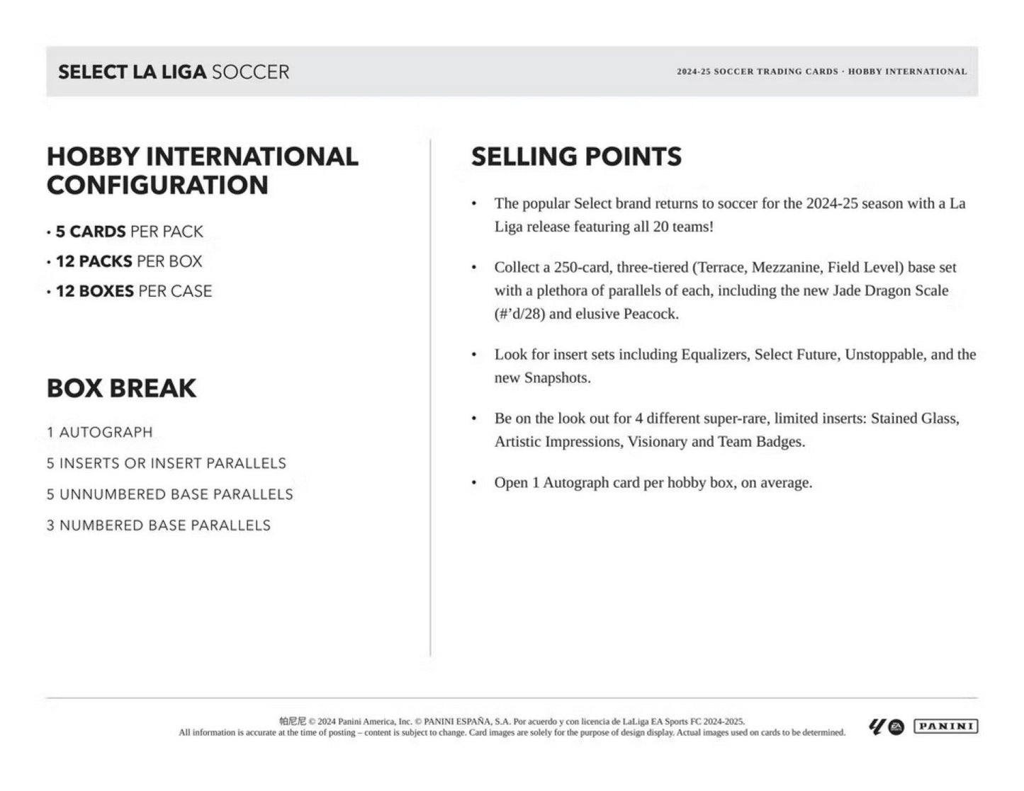 2024/25 Panini Select La Liga Soccer (Fußball) International Hobby Box