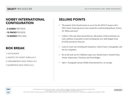 2024/25 Panini Select FIFA Soccer (Fußball) International Hobby Box
