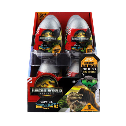 Jurassic World Rebirth Captivz Slime Egg Dinosaur Collectible Flocked Exclusive Ages 3+