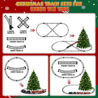 Beefunni Christmas Train Set, Boys Battery Operated Metal Alloy Electric Train Toys with Smoke, Sounds & Lights, Christmas Gifts for 3-12 Years Old Kids