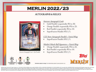 2022/23 Topps Merlin Chrome UEFA Club Competitions Soccer (Fussball) Hobby Box
