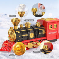 Dinosaur Planet Electric Train Toy Set Car Railway Tracks Steam Locomotive Engine Diecast Model Educational Game Boy Toys for Children Christmas