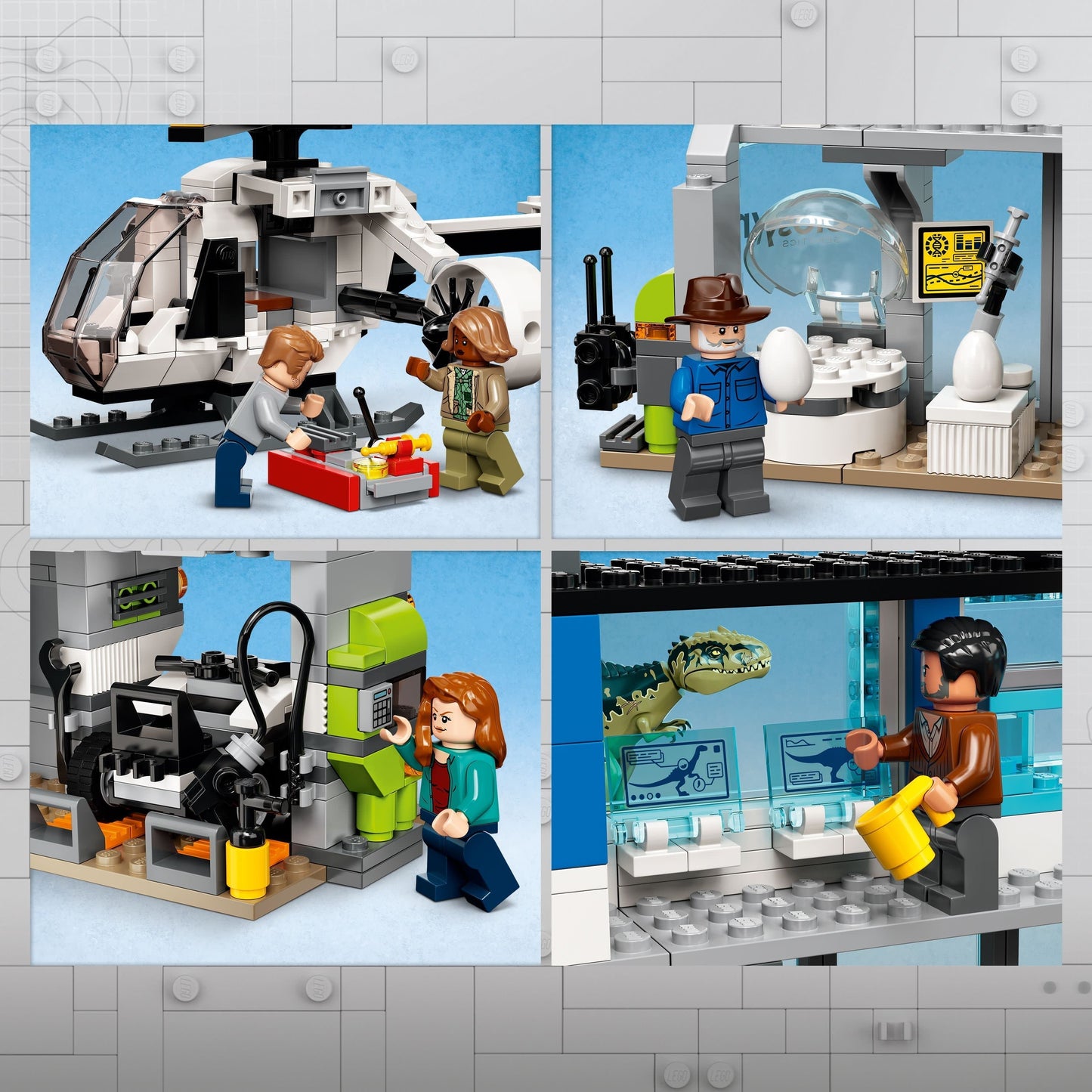 LEGO Jurassic World Giganotosaurus & Therizinosaurus Attack 76949 with 2 Dinosaur Toy Figures, ATV Car, Helicopter & Garage, Gifts for Kids, Boys and Girls