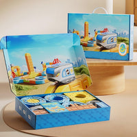 Electric Train Set Flexible Race Track, Flexible Magnetic Train Track with Electric Trains, Gravity-Defying Building Car Tracks for Adult, DIY Embedded Layouts Traffic Signs Gift(65set)