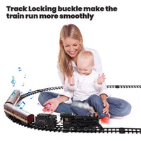 Train Set with Remote Control, AUOSHI Electric Train Track W/Cargo Vehicle, Light & Sounds, Plastic Steam Locomotive Engine Train Toy Educational Gift for 5 6 7 8+ Years Old Boys Girls