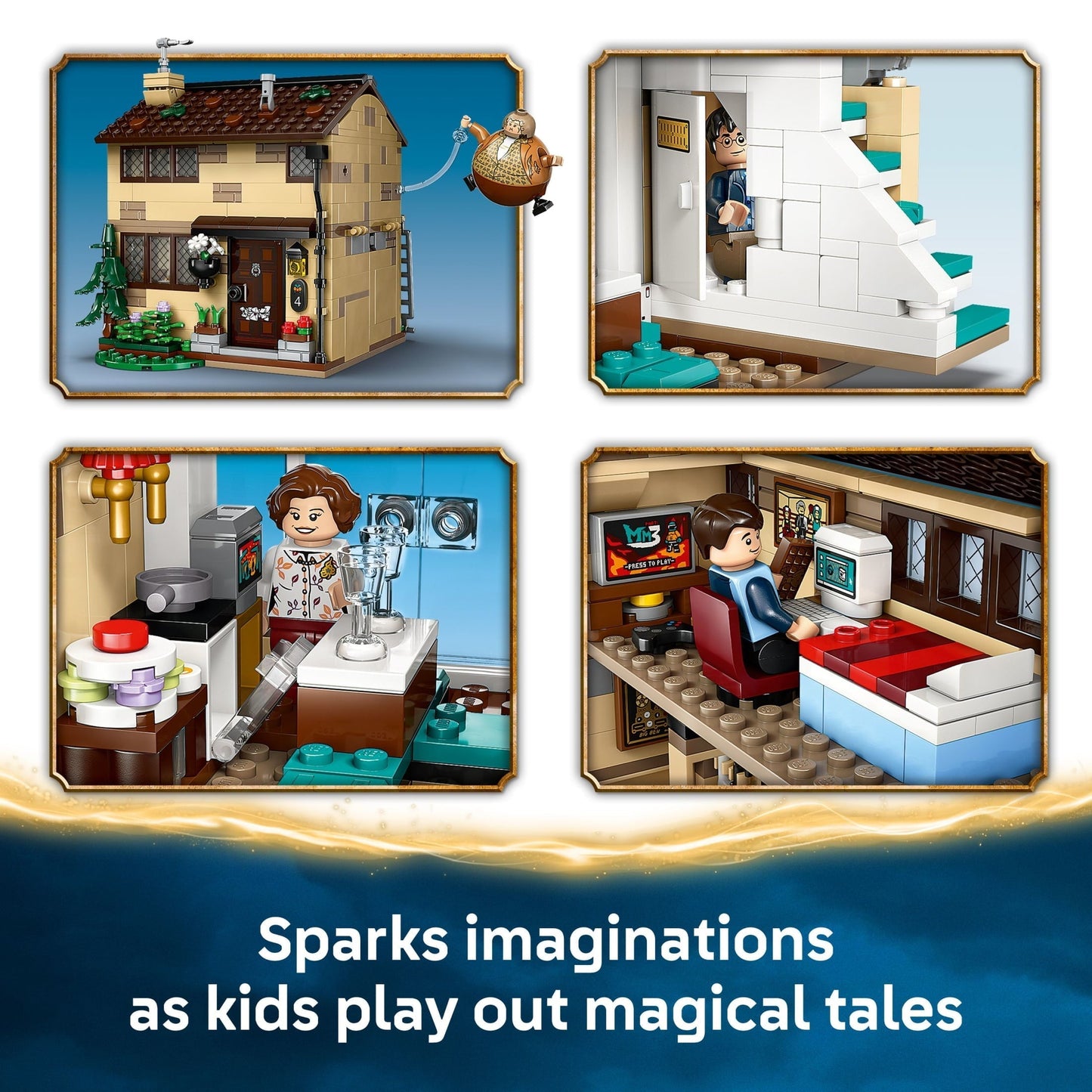 LEGO Harry Potter Privet Drive: Aunt Marge’s Visit Kids Toy - Buildable Book Nook and Room Decor for Boys and Girls, Ages 8+ - Gift for Christmas - Collectible Harry Potter Minifigure - 76451