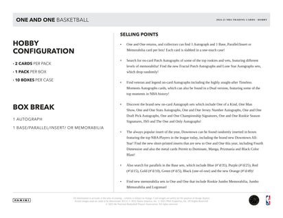 2024/25 Panini One and One Basketball NBA Hobby Box