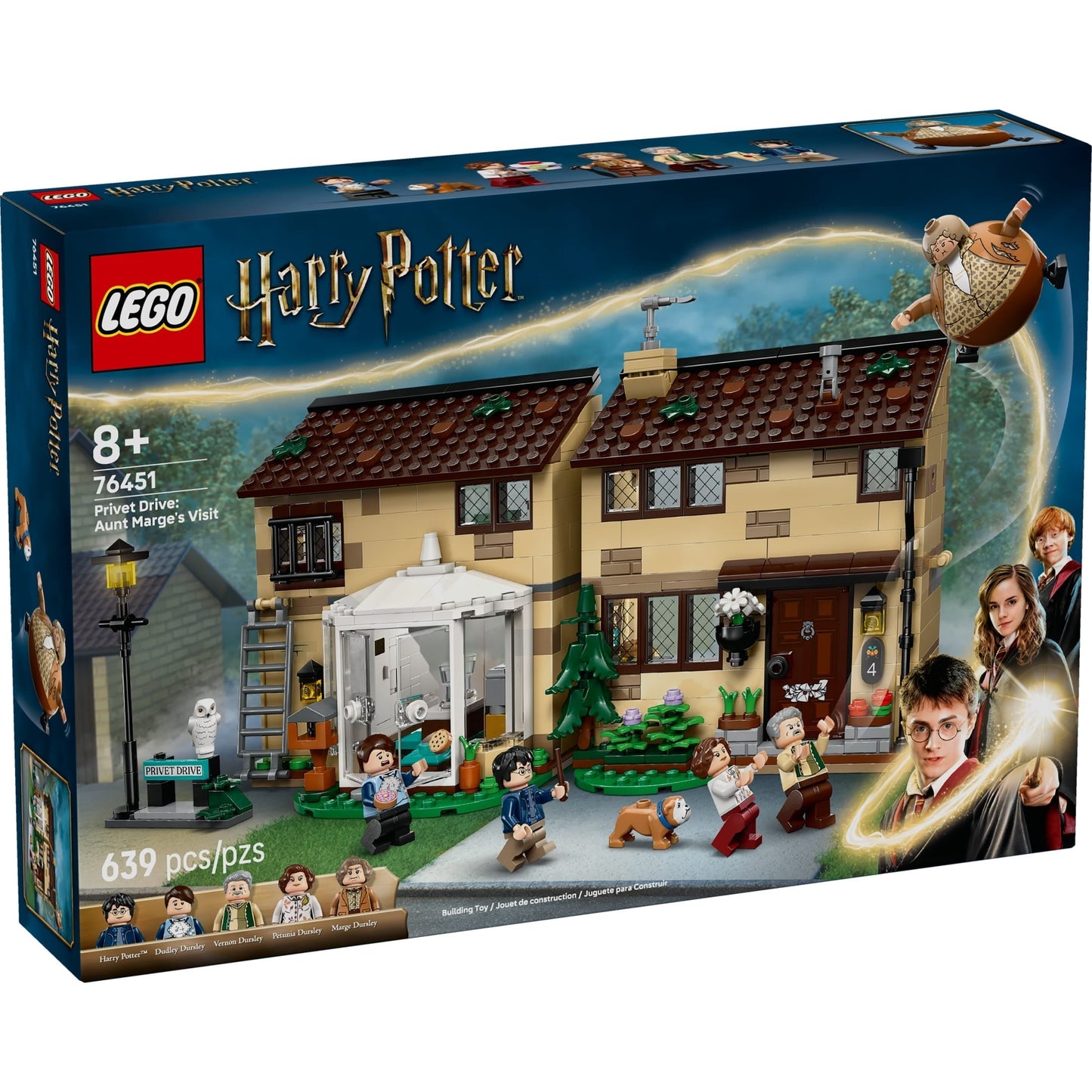LEGO Harry Potter Privet Drive: Aunt Marge’s Visit Kids Toy - Buildable Book Nook and Room Decor for Boys and Girls, Ages 8+ - Gift for Christmas - Collectible Harry Potter Minifigure - 76451