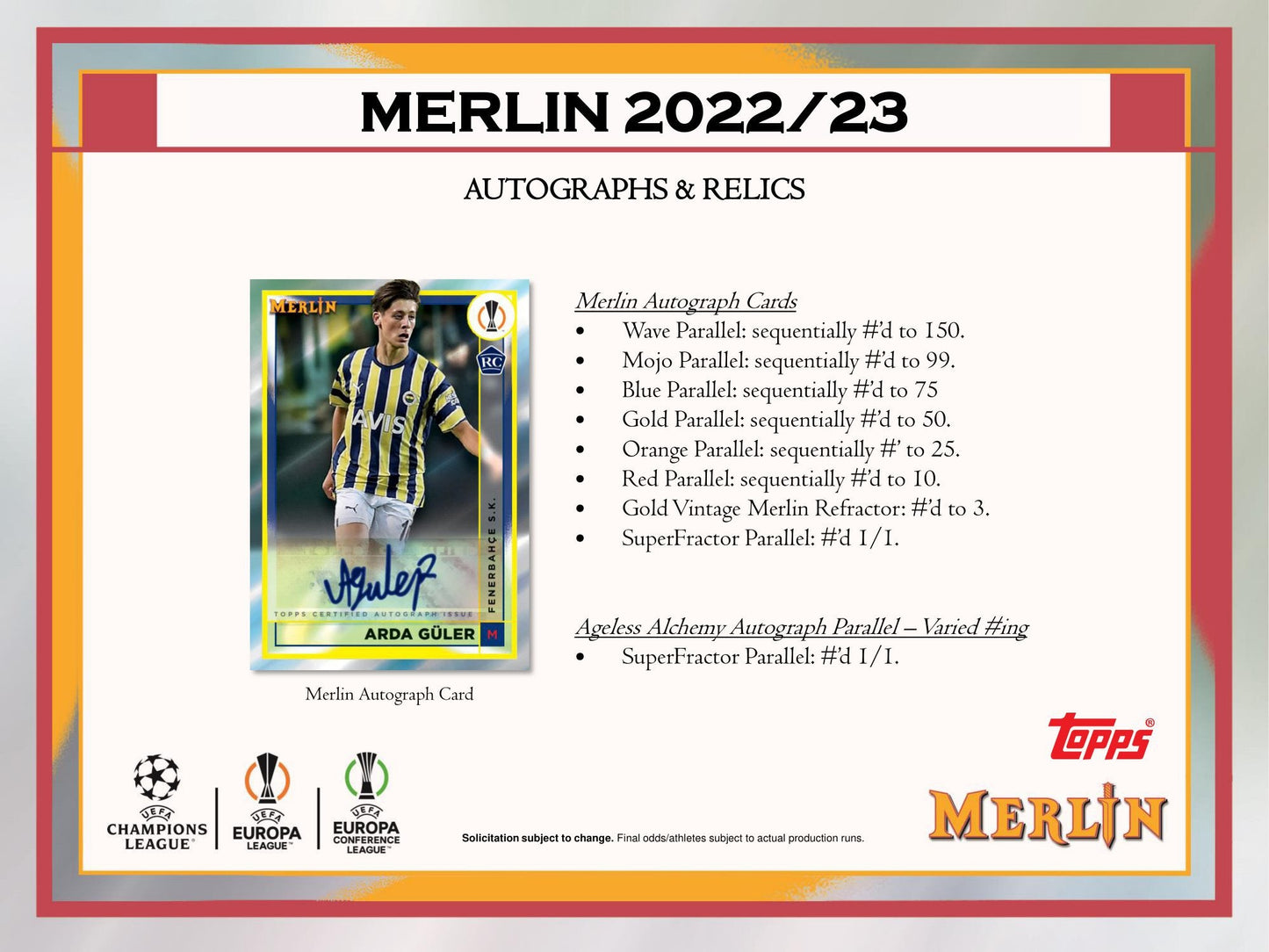 2022/23 Topps Merlin Chrome UEFA Club Competitions Soccer (Fussball) Hobby Box