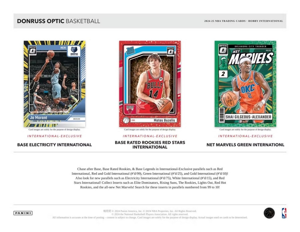 2024/25 Panini Donruss Optic Basketball NBA Hobby International Box