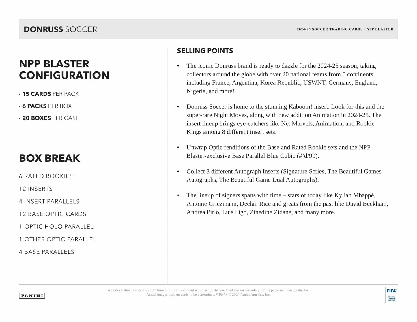 2024/25 Panini Donruss Soccer (Fußball) Blaster Box