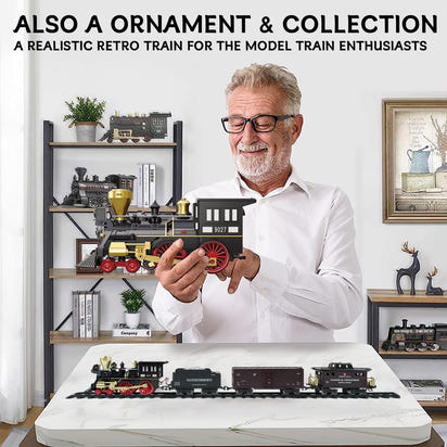 JUGAAD LIFE Train Set Electric Train Toy for Boys Girls with Adjustable Speed Remote Control, Smokes, Lights & Sound, Birthday Gifts for Kids 3-8 Years Old