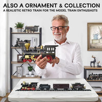 JUGAAD LIFE Train Set Electric Train Toy for Boys Girls with Adjustable Speed Remote Control, Smokes, Lights & Sound, Birthday Gifts for Kids 3-8 Years Old