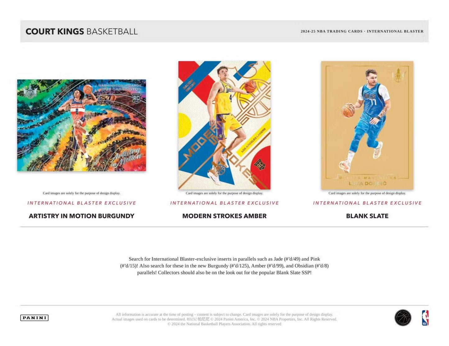 2024/25 Panini Court Kings Basketball NBA International Blaster Box