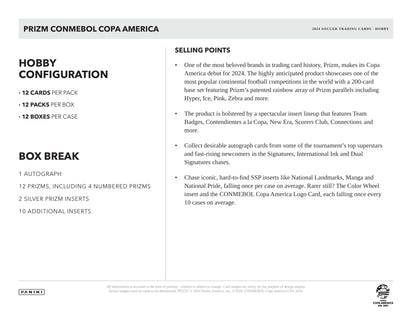 2023/24 Panini Prizm Copa America Soccer (Fußball) Hobby Box