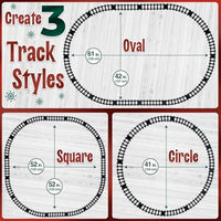 Christmas Train Set for Under The Tree with Lights, Music, Sounds, and Steam – Electric Train with On/Off Button, Smoke, Tracks – Perfect Holiday or Birthday Gift for Boys, Toddlers Ages 3+ Year Olds