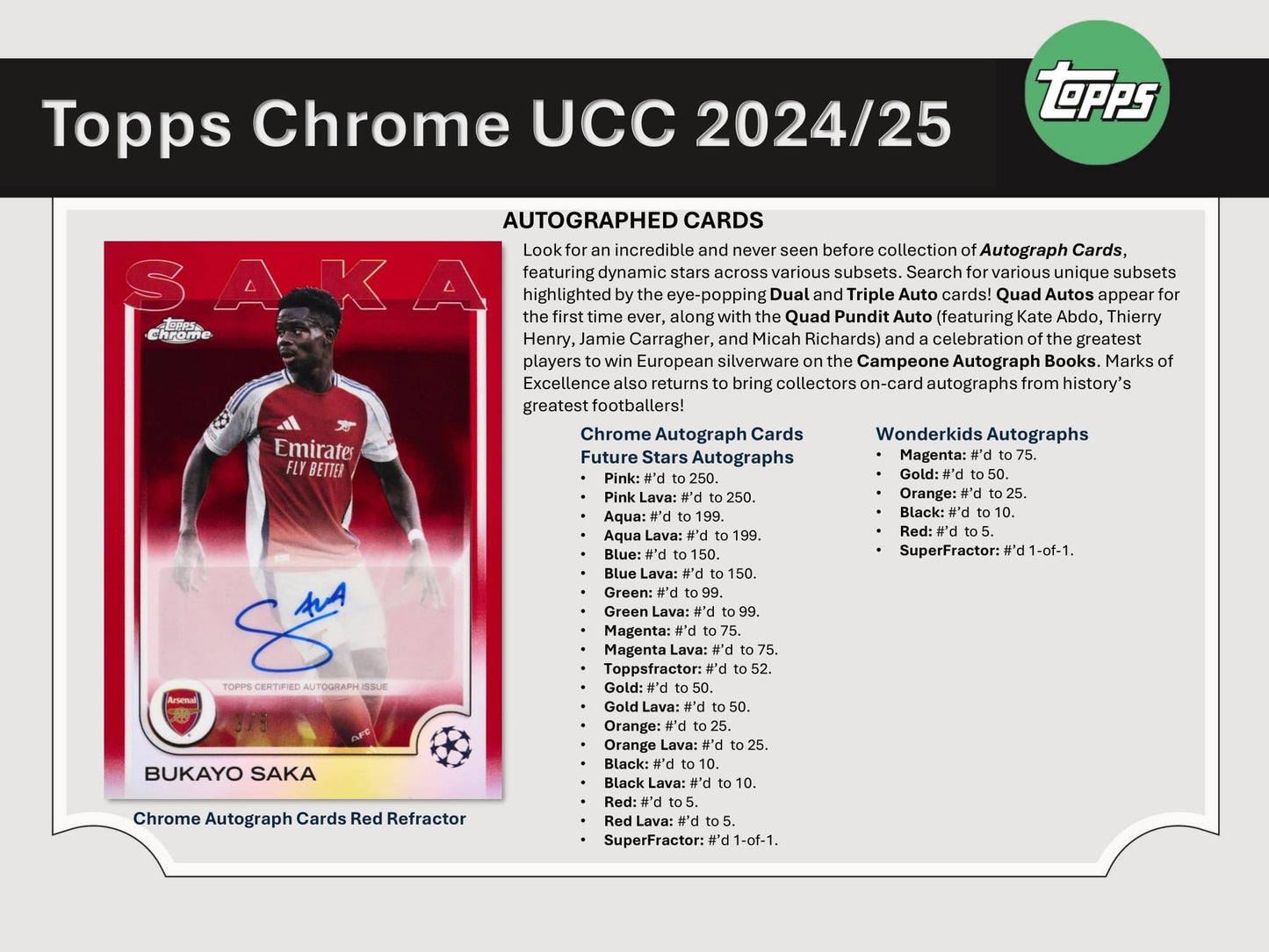 2024/25 Topps Chrome UEFA Club Competitions Soccer (Fußball) JUMBO Hobby Box