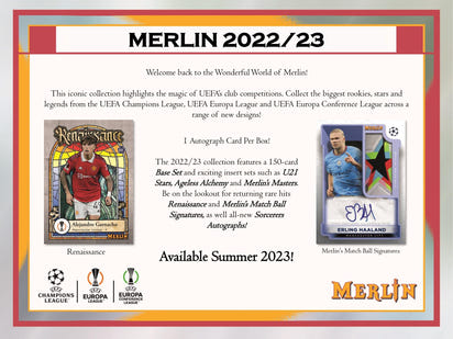 2022/23 Topps Merlin Chrome UEFA Club Competitions Soccer (Fussball) Hobby Box