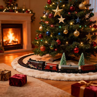 PayUSD Train Set Electric Train Toys Set for Boys Under Christmas Tree with Sounds Light Rechargeable Steam Cargo Cars Tracks for Kids Toy Indoor Toddlers Xmas Gift