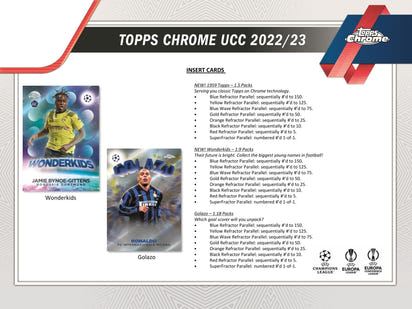 2022/23 Topps Chrome UEFA Club Competitions Soccer (Fussball) Hobby Box