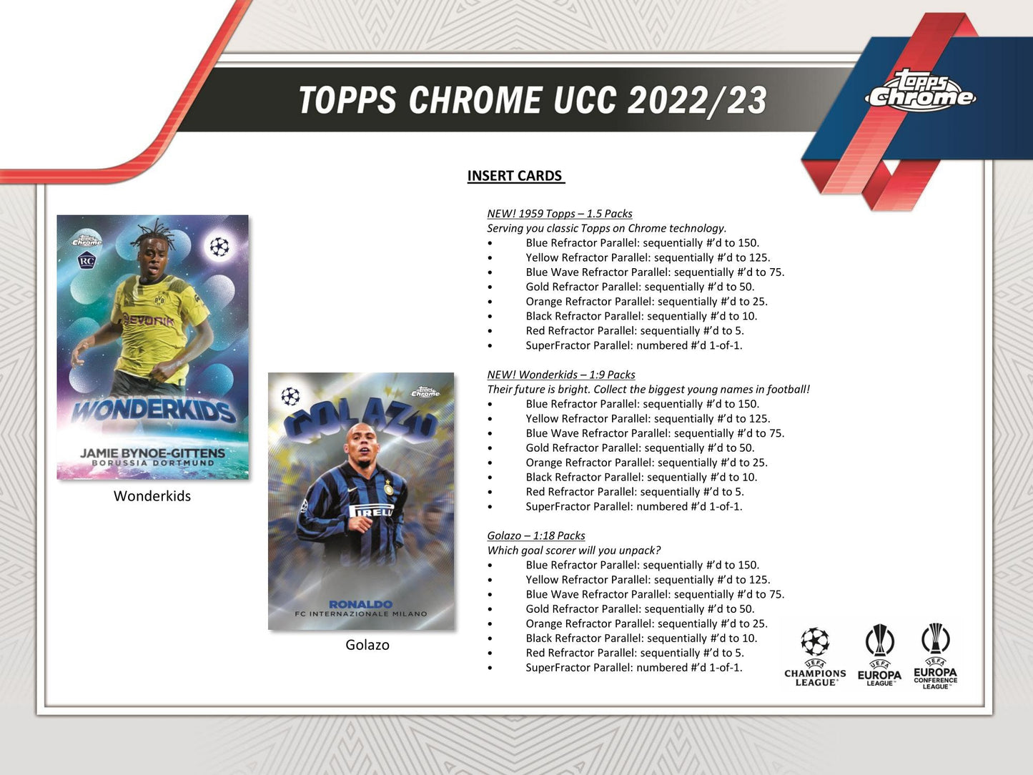 2022/23 Topps Chrome UEFA Club Competitions Soccer (Fussball) Hobby Box