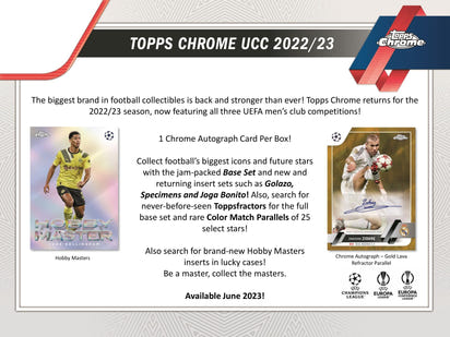 2022/23 Topps Chrome UEFA Club Competitions Soccer (Fussball) Hobby Box