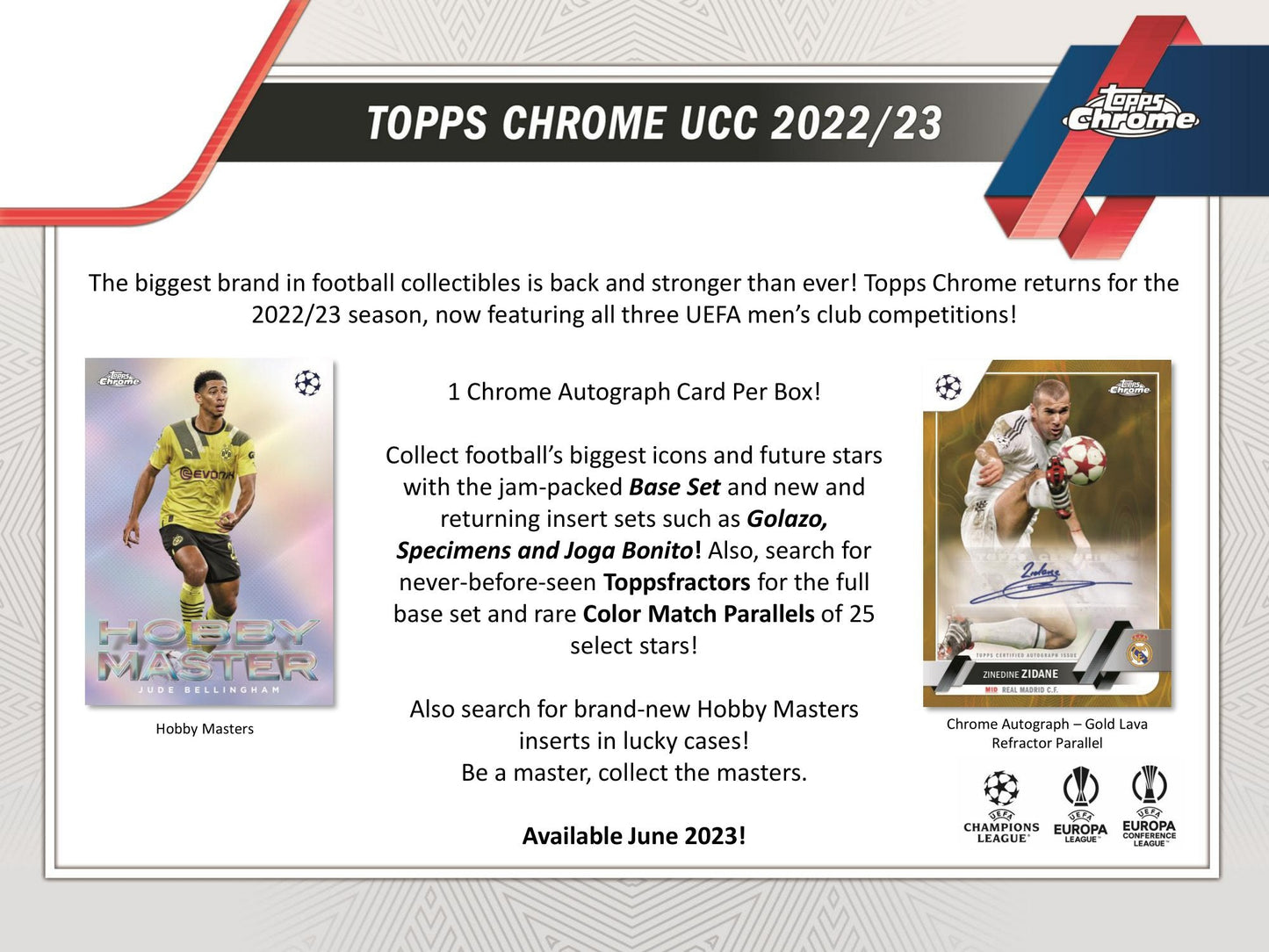 2022/23 Topps Chrome UEFA Club Competitions Soccer (Fussball) Hobby Box