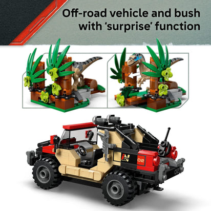 LEGO Jurassic World Raptor Off-Road Escape Dinosaur Toy - Building Playset with Dinosaur Action Figures, Jurassic World Toy for Boys & Girls, Ages 6+ - Gift for Christmas - 76972