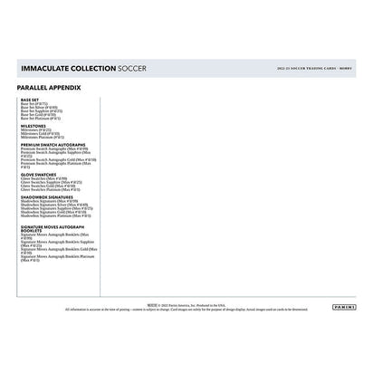 2022/23 Panini Immaculate Soccer (Fußball) Hobby Box