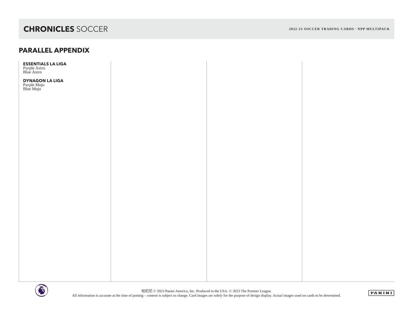 2022/23 Panini Chronicles (Fußball) Multi-Pack Box
