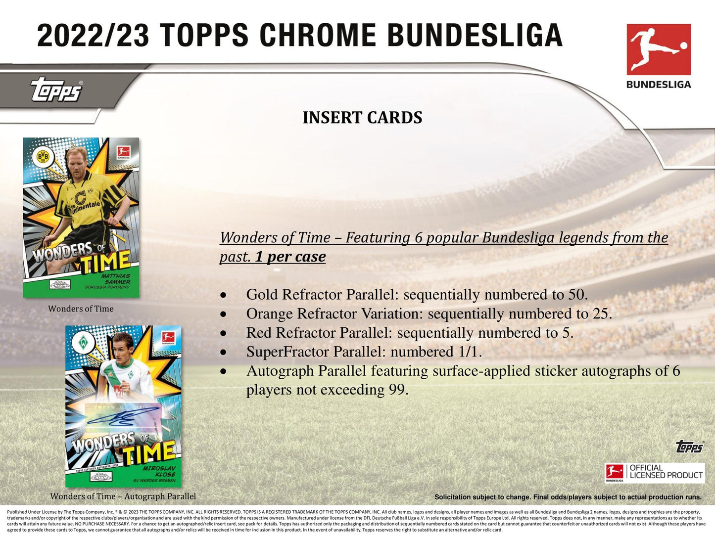 2022/23 Topps Chrome Bundesliga Soccer (Fussball) Hobby Box