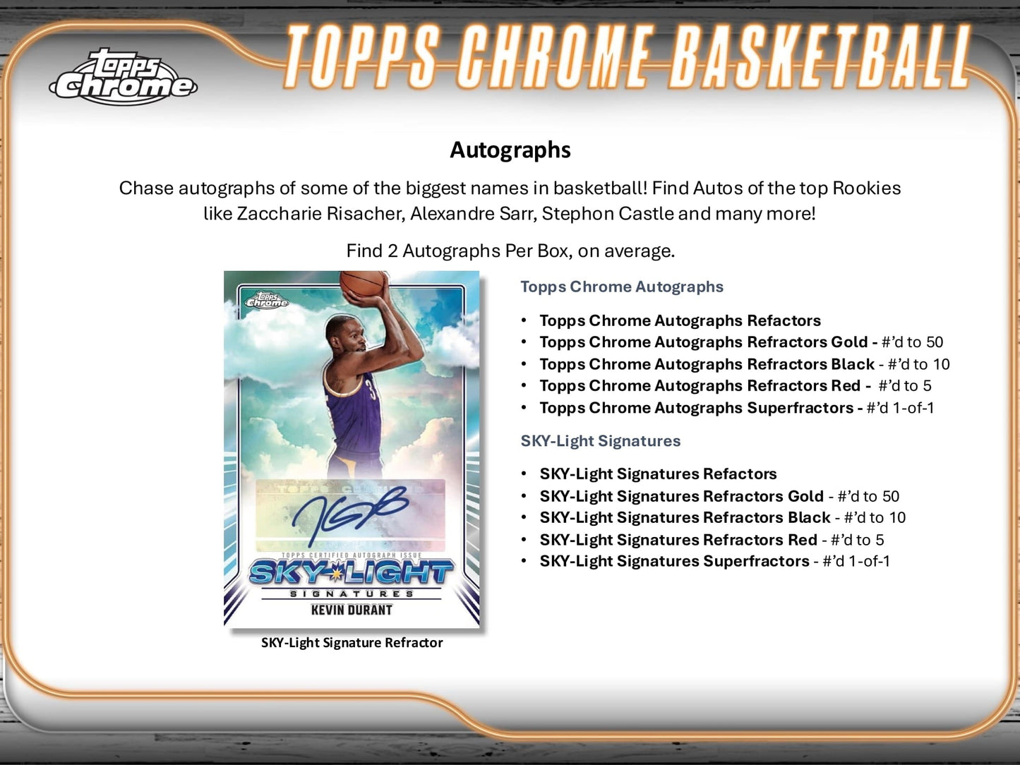 2024/25 Topps Chrome Basketball Hobby Box