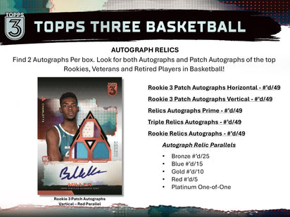 2023/24 Topps Three Basketball Hobby Box