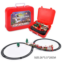 Christmas Train Set with Lights and Sounds,Holiday Train Around Christmas Tree with 260CM of Large Tracks Portable Box Packaging