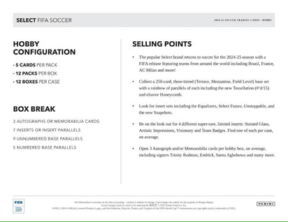 2024/25 Panini Select FIFA Soccer (Fußball) Hobby Box