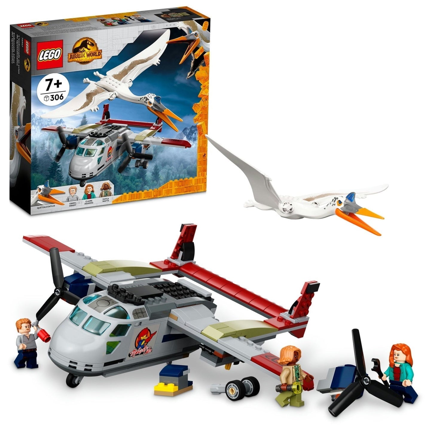 LEGO Jurassic World Quetzalcoatlus Plane Ambush Set 76947, with Dinosaur Toy Figure and Airplane Model, 2022 Movie Inspired