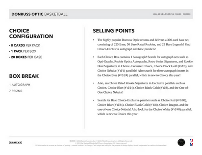 2024/25 Panini Donruss Optic Basketball NBA Choice Box