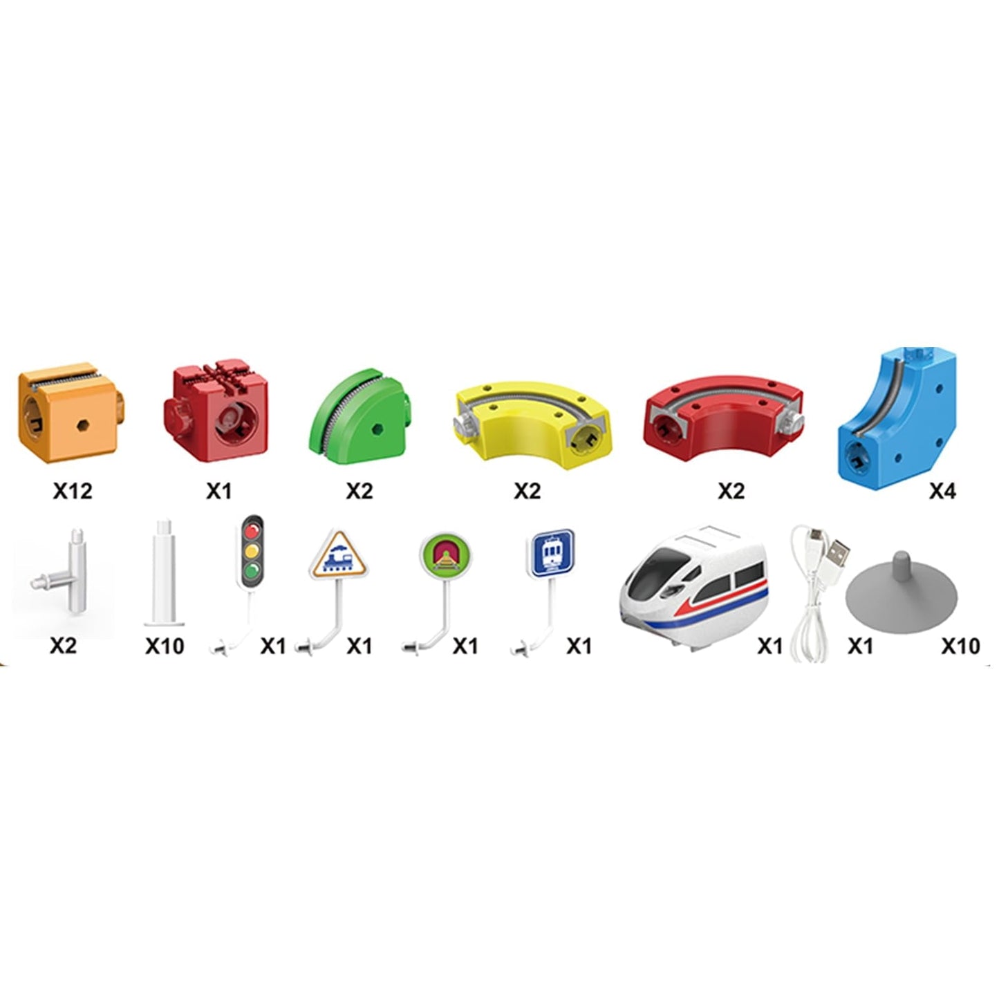 Track Fusion Train Set, 51Pcs Flexible Race Trackfusion Train, Magic Rail Cube Magnetic Monorail, Antigravity Car Block Track Fusion Toy for Kids