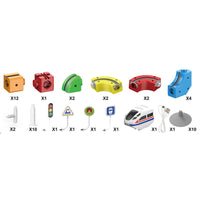 Track Fusion Train Set, 51Pcs Flexible Race Trackfusion Train, Magic Rail Cube Magnetic Monorail, Antigravity Car Block Track Fusion Toy for Kids